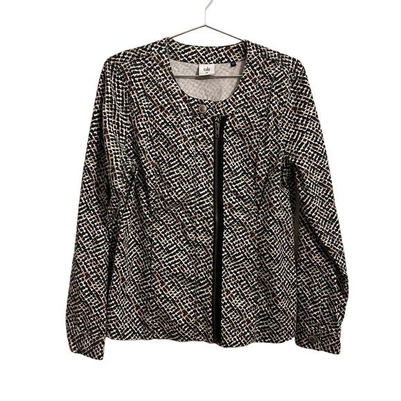 Cabi Cliffside Moto Jacket #5099 Black Graphic Print M - Picture 3 of 8